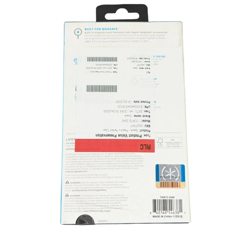 i8-U Speck Presidio Perfect-Clear Magsafe Case for iPhone 17 Pro - Clear‎